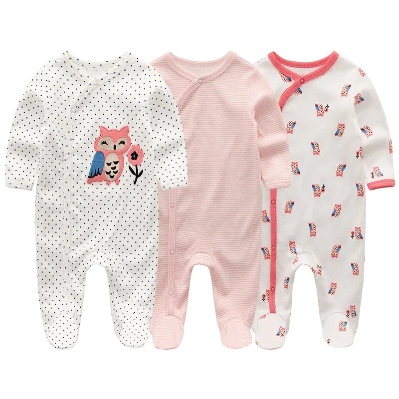Unisex Organic Cotton Long Sleeve Footed Pyjamas for Newborns
